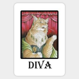 The Cat Singer - Diva Quote - Black Outlined Version Sticker